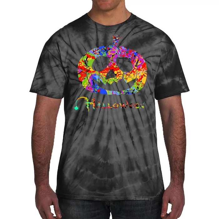 Abstract Halloween Pumpkin Tie-Dye T-Shirt