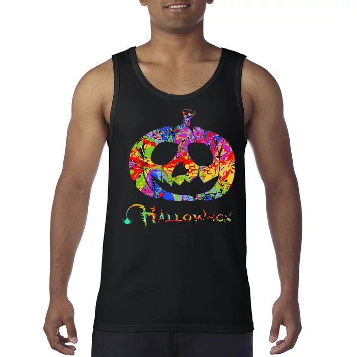 Abstract Halloween Pumpkin Tank Top