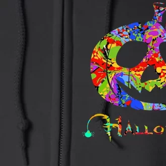 Abstract Halloween Pumpkin Full Zip Hoodie