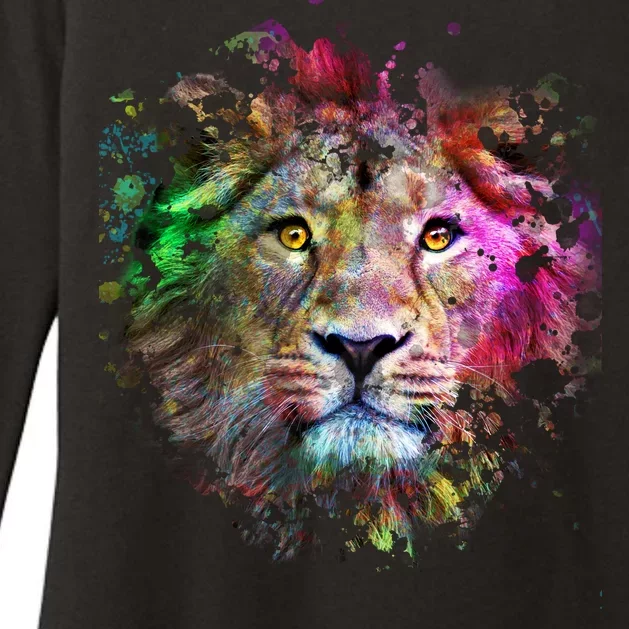 Abstract Lion Womens CVC Long Sleeve Shirt