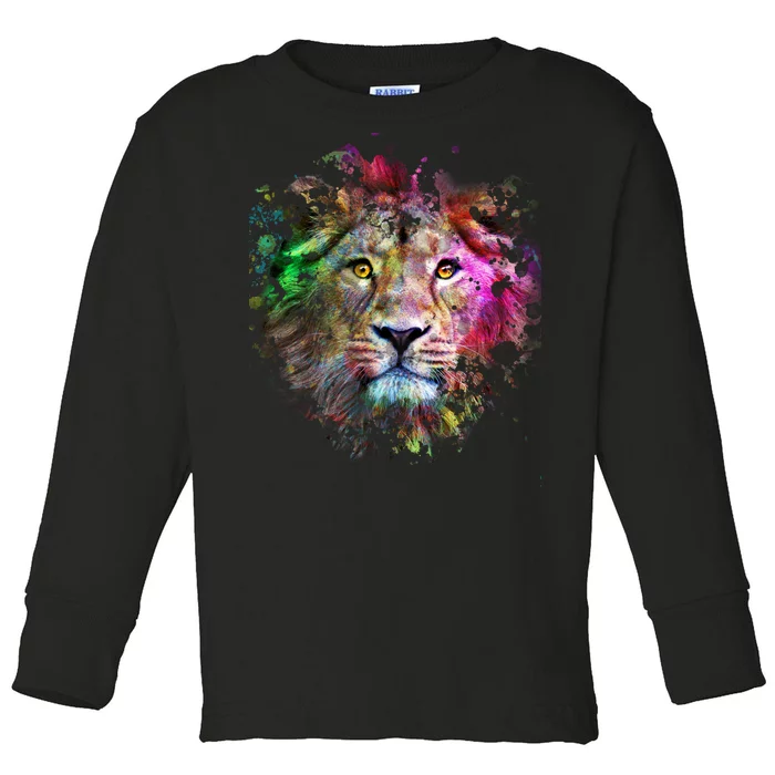 Abstract Lion Toddler Long Sleeve Shirt