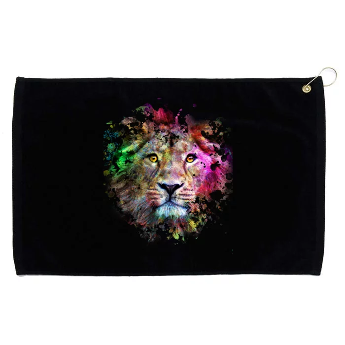 Abstract Lion Grommeted Golf Towel