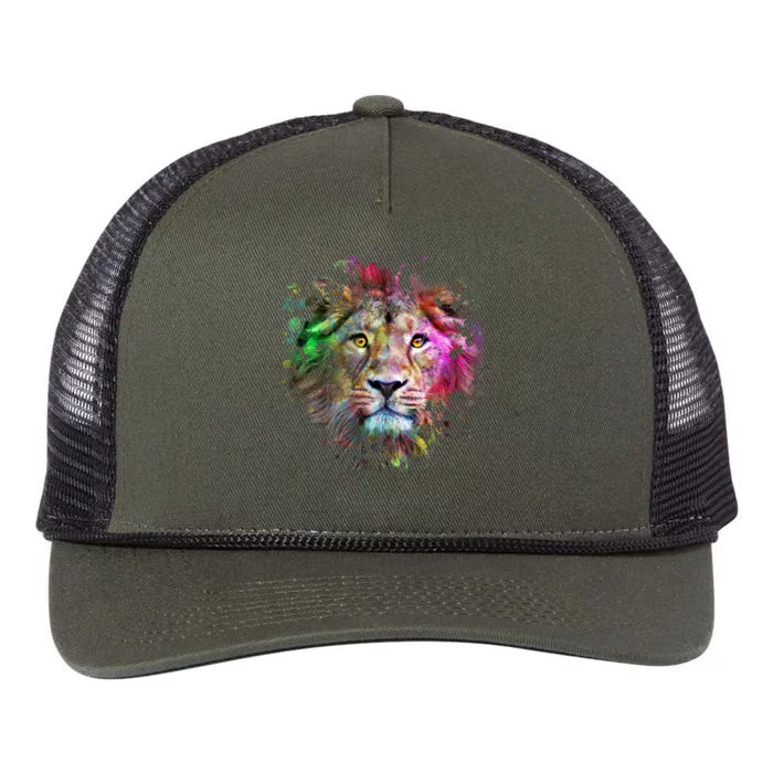 Abstract Lion Retro Rope Trucker Hat Cap