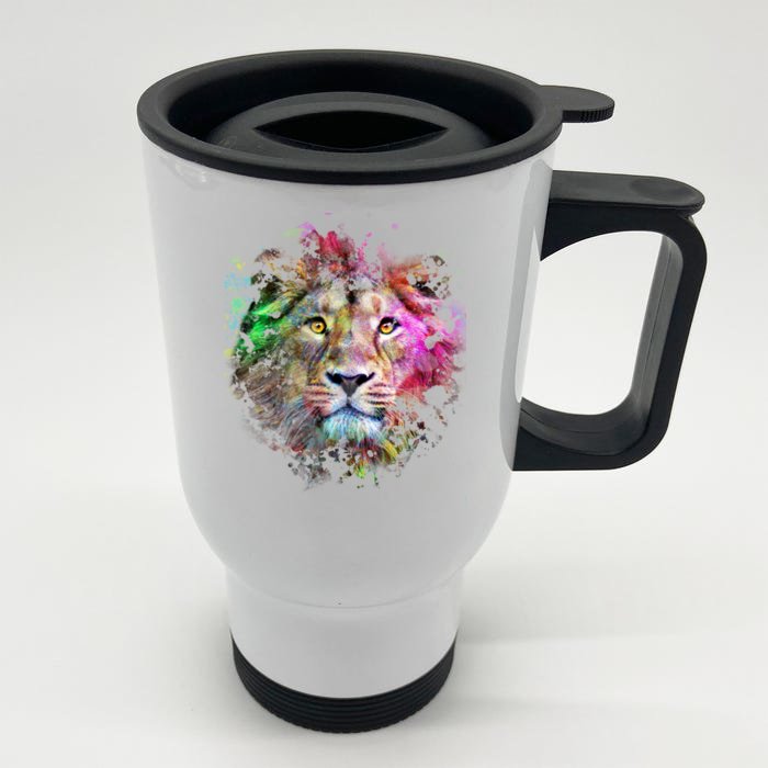 Abstract Lion Front & Back Stainless Steel Travel Mug