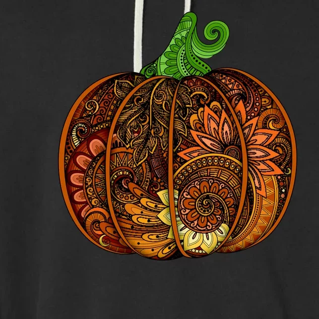 Abstract Pumpkin Thanksgiving Logo Garment-Dyed Fleece Hoodie