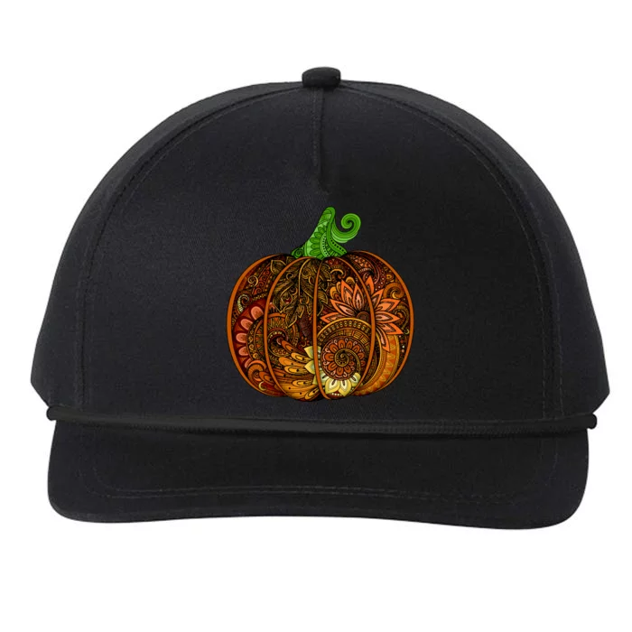 Abstract Pumpkin Thanksgiving Logo Snapback Five-Panel Rope Hat