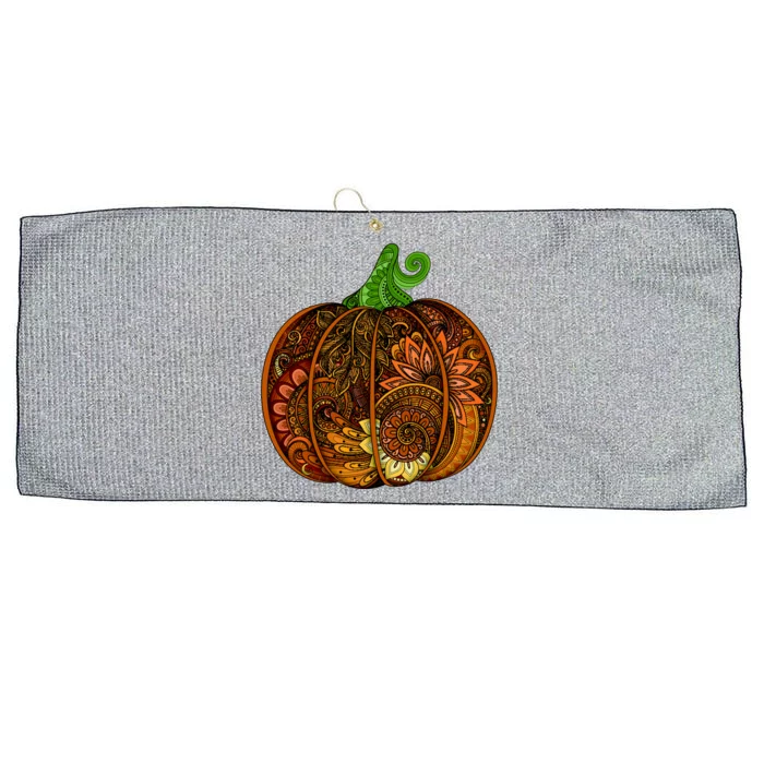 Abstract Pumpkin Thanksgiving Logo Large Microfiber Waffle Golf Towel