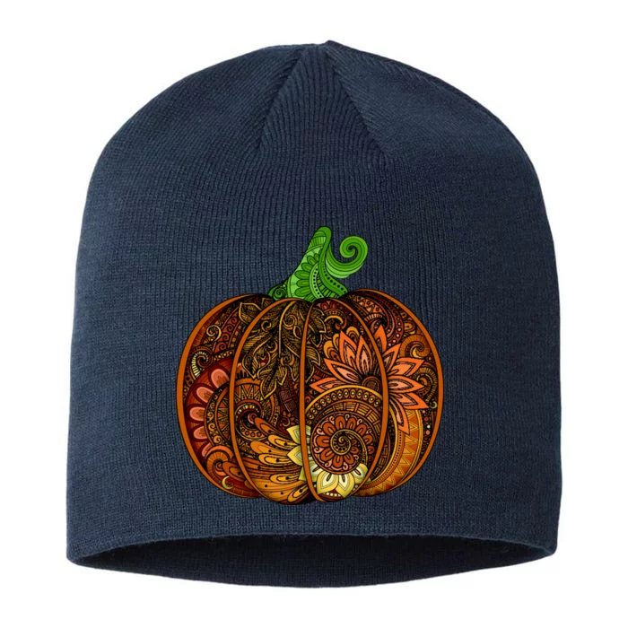 Abstract Pumpkin Thanksgiving Logo 8 1/2in Sustainable Knit Beanie