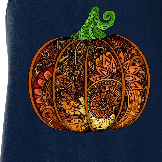 Abstract Pumpkin Thanksgiving Logo Women's Racerback Tank