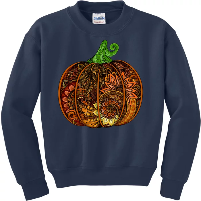 Abstract Pumpkin Thanksgiving Logo Kids Sweatshirt