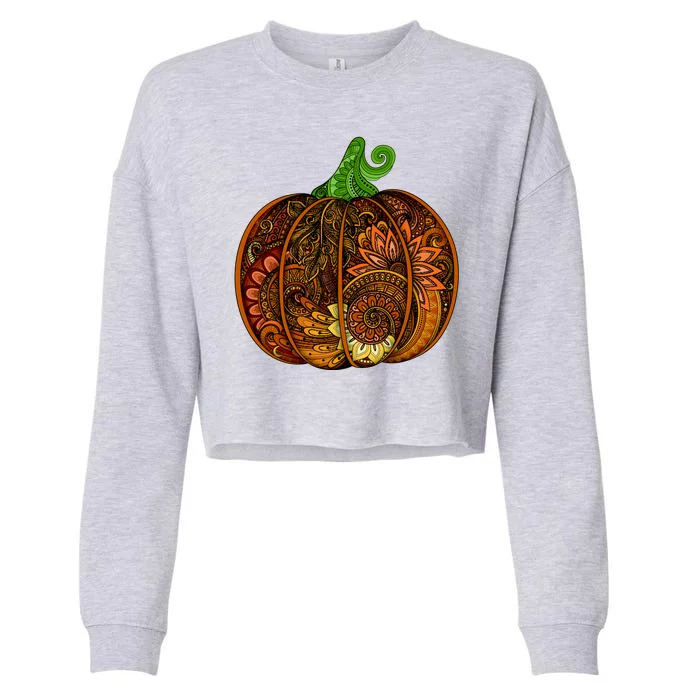 Abstract Pumpkin Thanksgiving Logo Cropped Pullover Crew