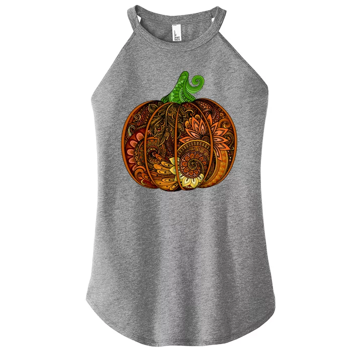 Abstract Pumpkin Thanksgiving Logo Women’s Perfect Tri Rocker Tank