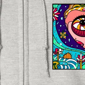 Abstract Sky Girl Full Zip Hoodie