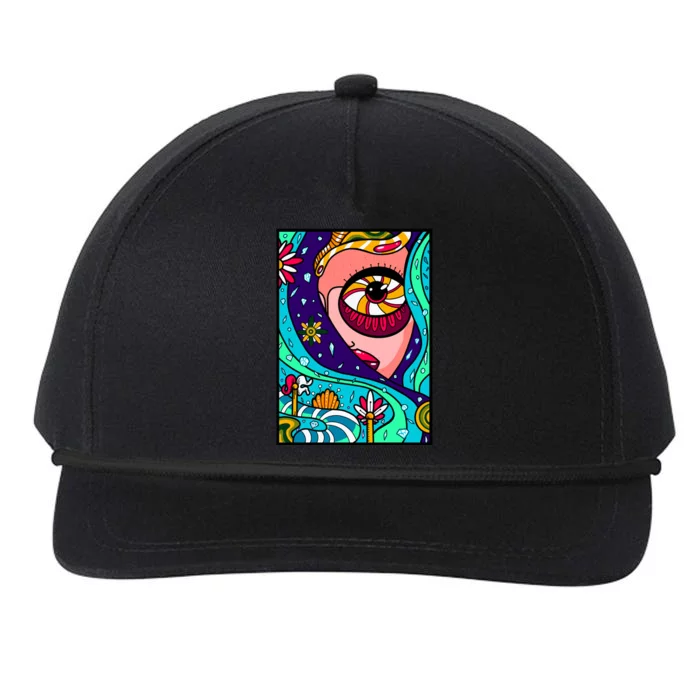 Abstract Sky Girl Snapback Five-Panel Rope Hat