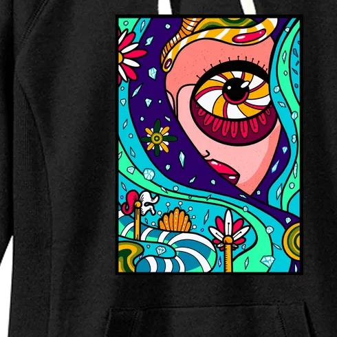 Abstract Sky Girl Women's Fleece Hoodie