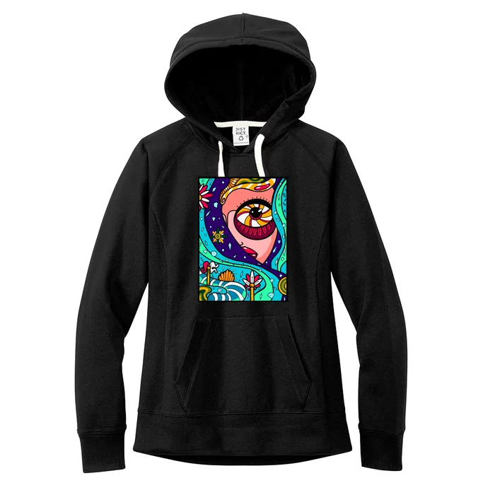 Abstract Sky Girl Women's Fleece Hoodie