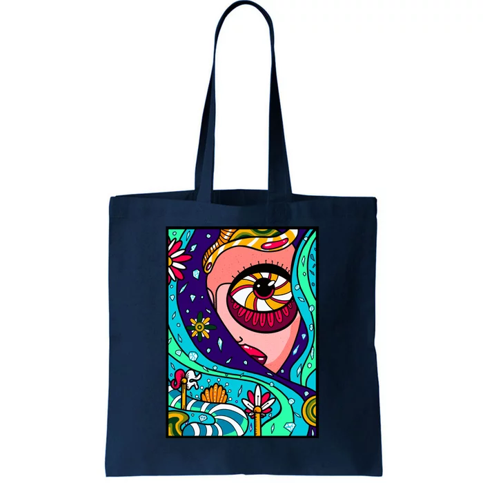 Abstract Sky Girl Tote Bag