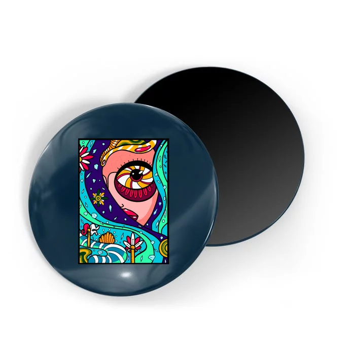 Abstract Sky Girl Magnet