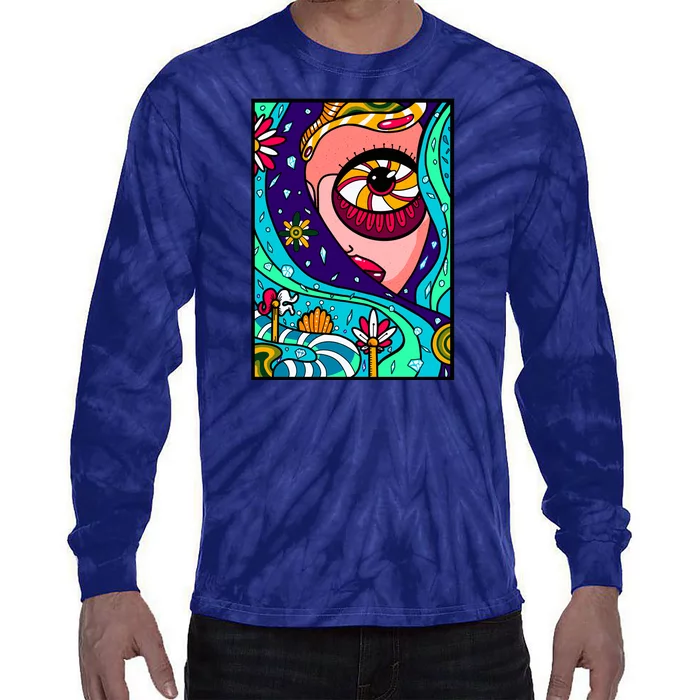 Abstract Sky Girl Tie-Dye Long Sleeve Shirt