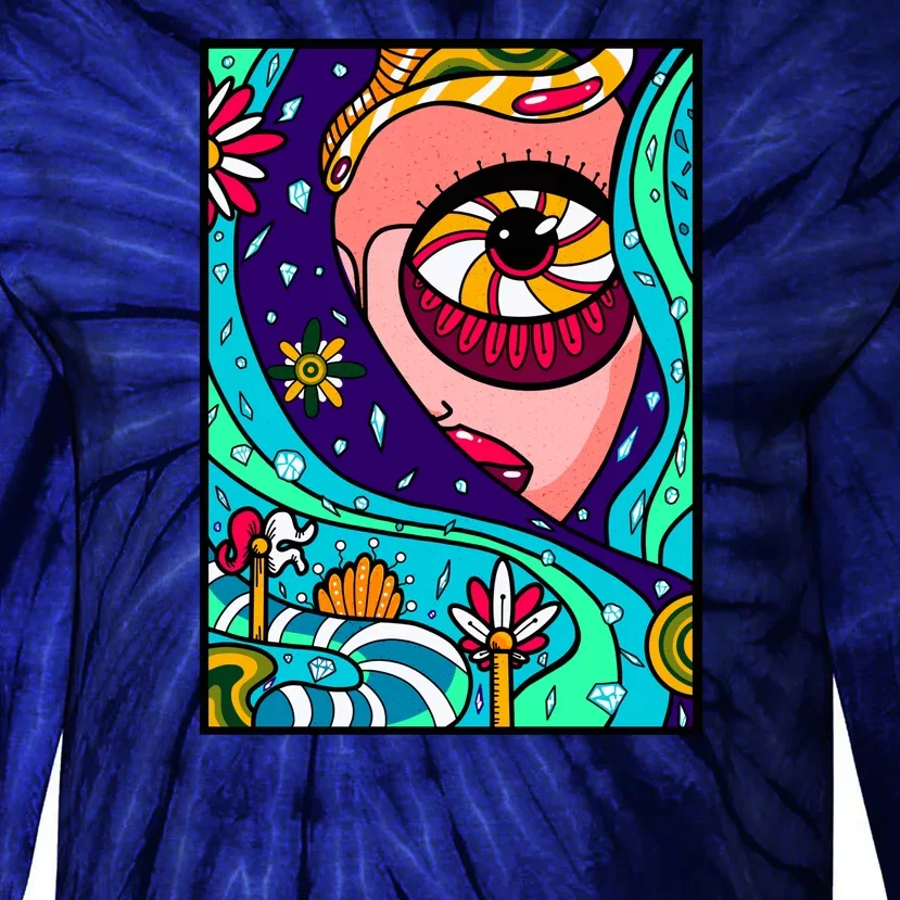 Abstract Sky Girl Tie-Dye Long Sleeve Shirt