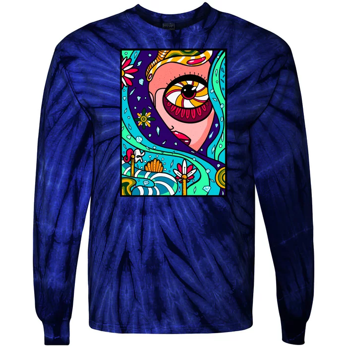 Abstract Sky Girl Tie-Dye Long Sleeve Shirt