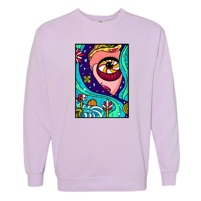 Abstract Sky Girl Garment-Dyed Sweatshirt