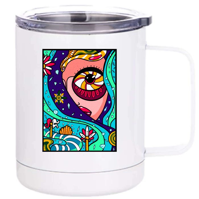 Abstract Sky Girl Front & Back 12oz Stainless Steel Tumbler Cup