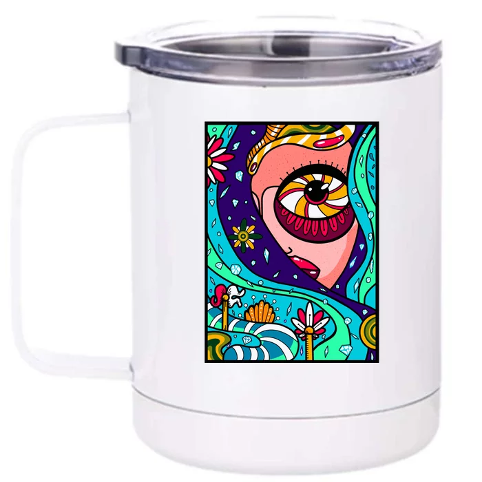 Abstract Sky Girl Front & Back 12oz Stainless Steel Tumbler Cup