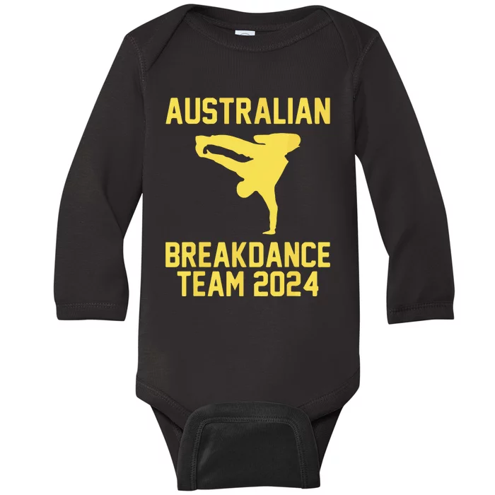 Australian Breakdance Team 2024 Funny Breakdancing Meme 24 Baby Long Sleeve Bodysuit