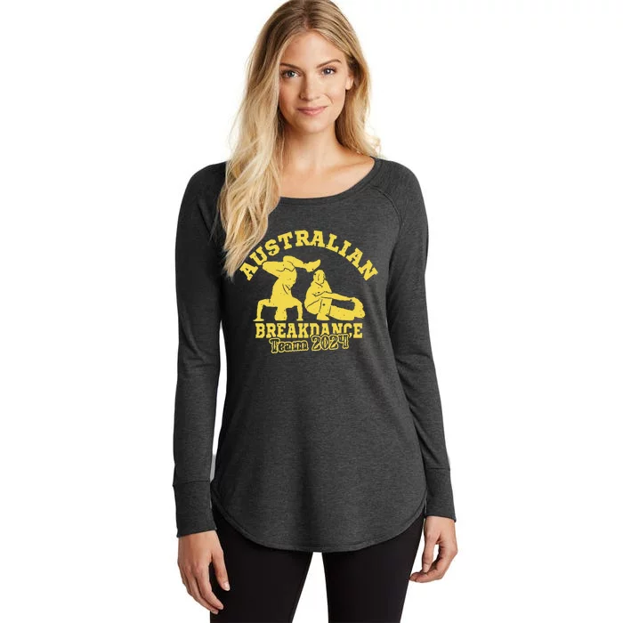 Australian Breakdance Team 2024 Funny Breakdancing Meme 24 Long Sleeve Women's Perfect Tri Tunic Long Sleeve Shirt