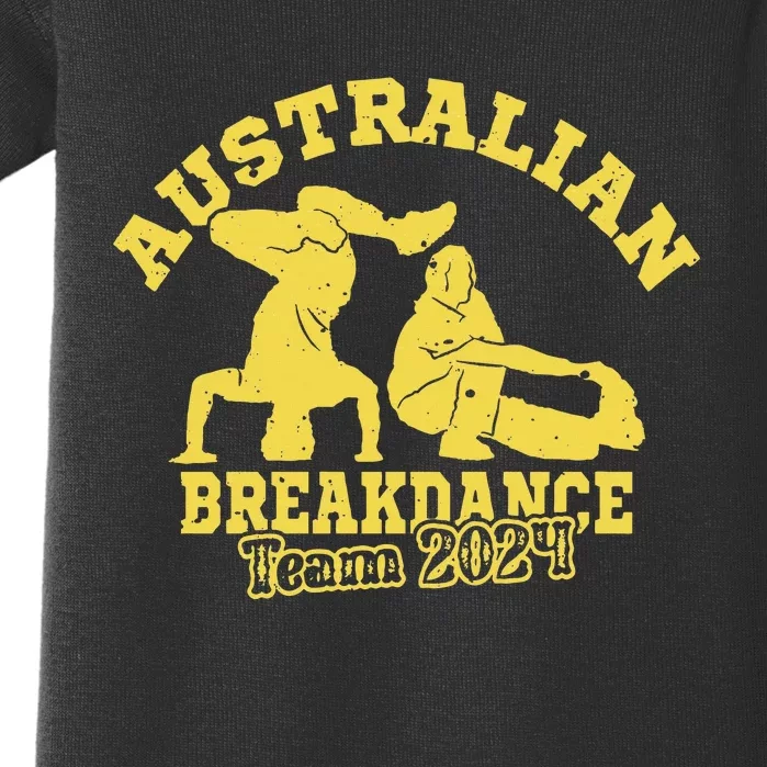 Australian Breakdance Team 2024 Funny Breakdancing Meme 24 Long Sleeve Baby Bodysuit