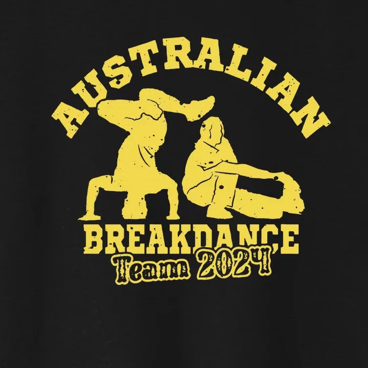 Australian Breakdance Team 2024 Funny Breakdancing Meme 24 Long Sleeve Women's Crop Top Tee