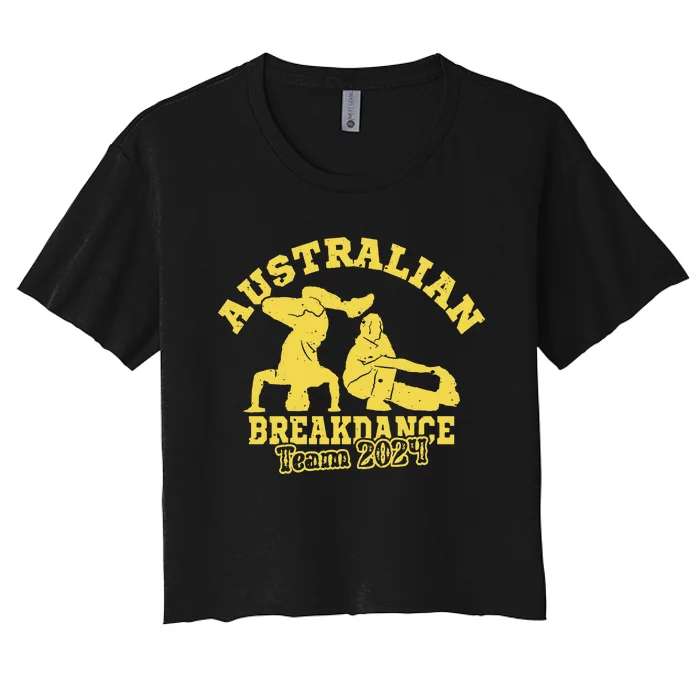 Australian Breakdance Team 2024 Funny Breakdancing Meme 24 Long Sleeve Women's Crop Top Tee