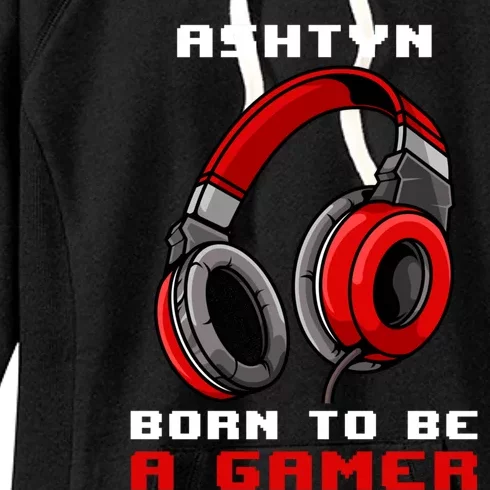 Ashtyn Born To Be A Gamer Personalized Gift Women's Fleece Hoodie