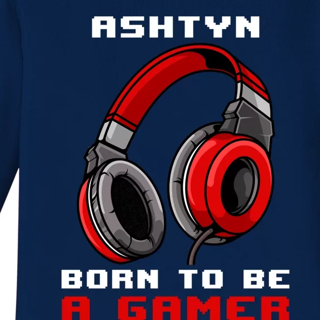 Ashtyn Born To Be A Gamer Personalized Gift Baby Long Sleeve Bodysuit