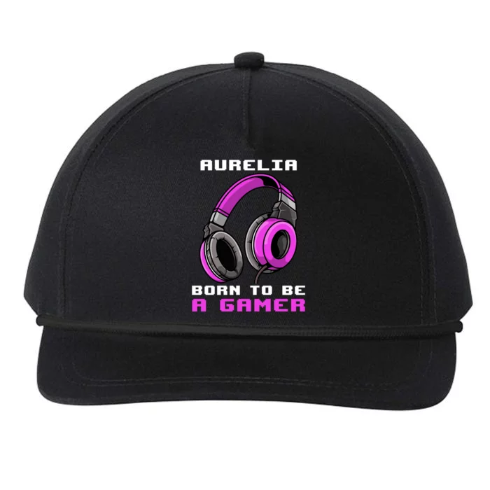 Aurelia Born To Be A Gamer Personalized Gift Snapback Five-Panel Rope Hat