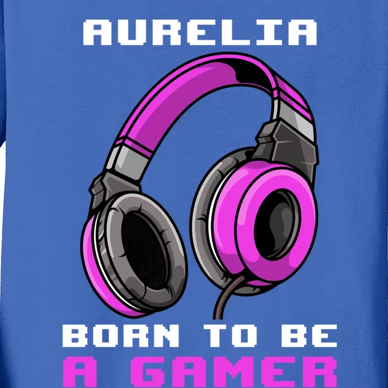 Aurelia Born To Be A Gamer Personalized Gift Kids Long Sleeve Shirt