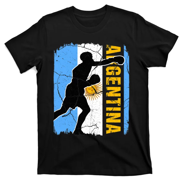 Argentinian Boxing Team Argentina Flag Boxing Gloves T-Shirt