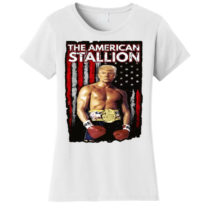 America Boxer Trump Rocky Trump Meme Trump 2024 Women's T-Shirt