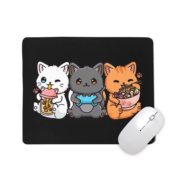 Anime Boba Tea Bubble Tea Gaming Gamer Ramen Cat Mousepad