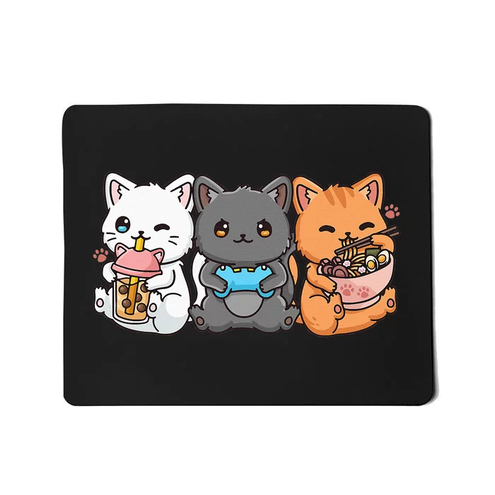 Anime Boba Tea Bubble Tea Gaming Gamer Ramen Cat Mousepad