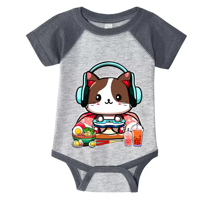 Anime Boba Tea Bubble Tea Gaming Gamer Ramen Cat Infant Baby Jersey Bodysuit