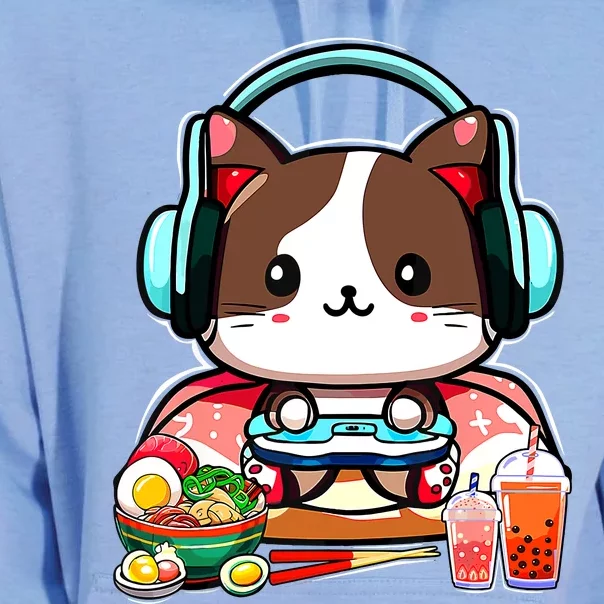 Anime Boba Tea Bubble Tea Gaming Gamer Ramen Cat Unisex Surf Hoodie