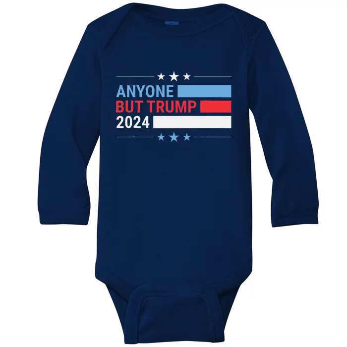 Anyone But Trump 2024 President Election Baby Long Sleeve Bodysuit