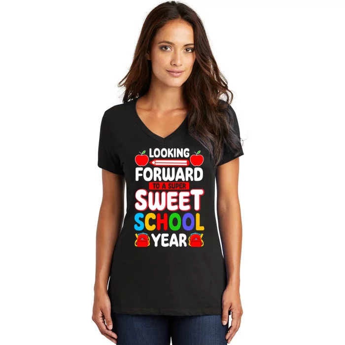 Amazing Back To School Gift Sweet School Teacher Women's V-Neck T-Shirt