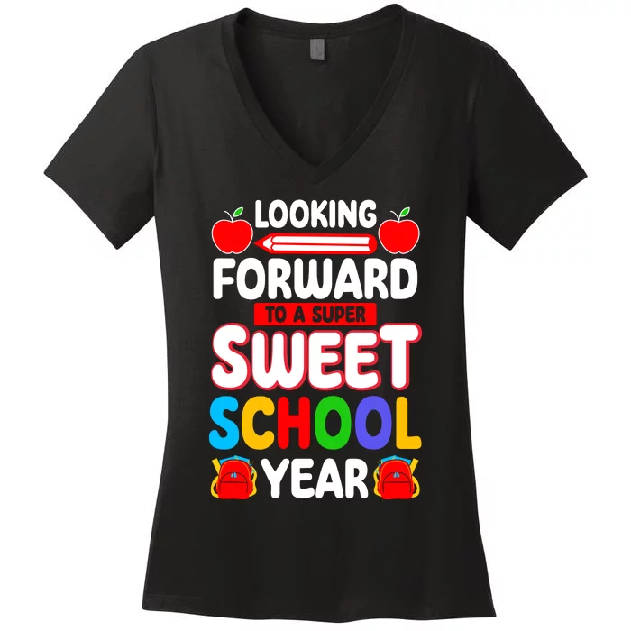 Amazing Back To School Gift Sweet School Teacher Women's V-Neck T-Shirt