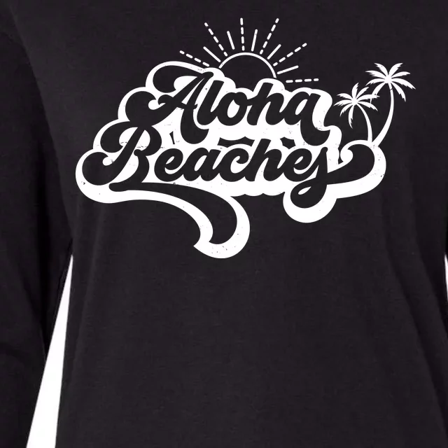 Aloha Beaches Tropical Vacation Womens Cotton Relaxed Long Sleeve T-Shirt