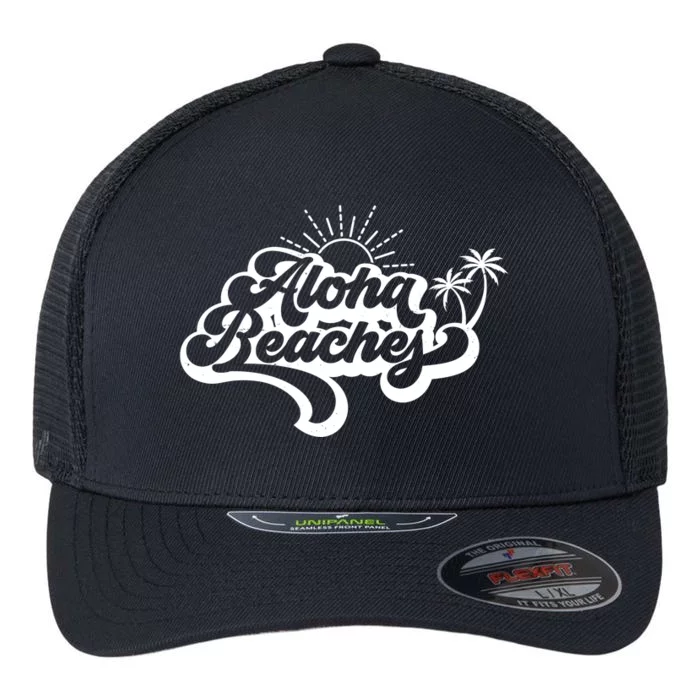 Aloha Beaches Tropical Vacation Flexfit Unipanel Trucker Cap