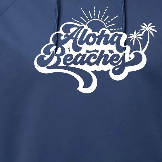 Aloha Beaches Tropical Vacation Performance Fleece Hoodie