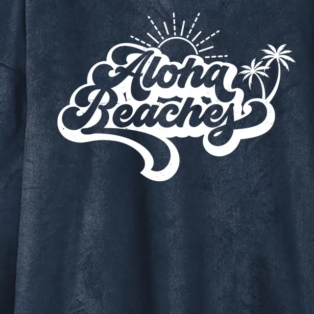 Aloha Beaches Tropical Vacation Hooded Wearable Blanket